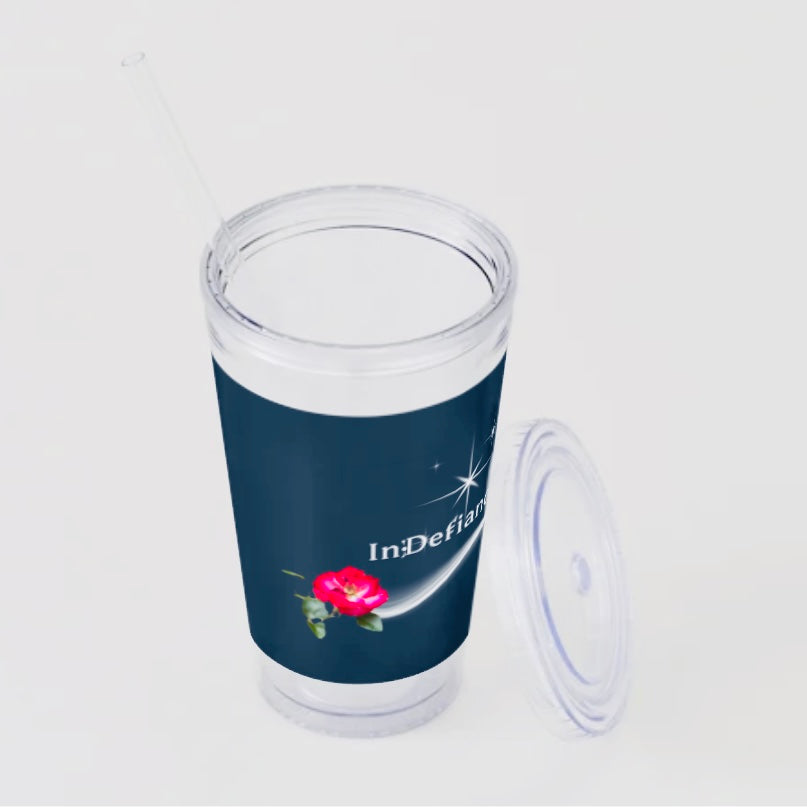In;Defiance - Acrylic Thermos with Flower