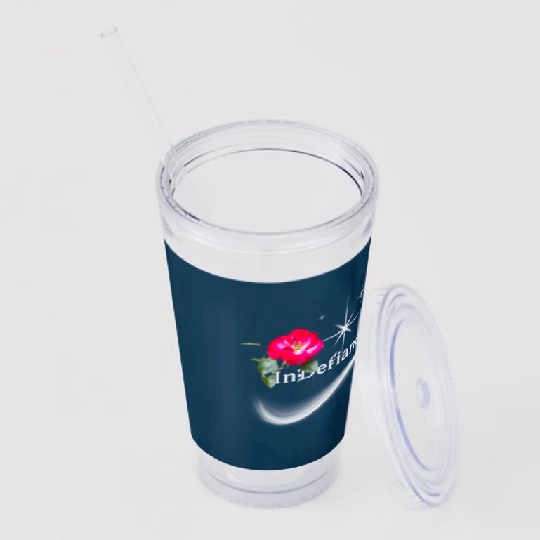 In;Defiance - Acrylic Thermos with Flower